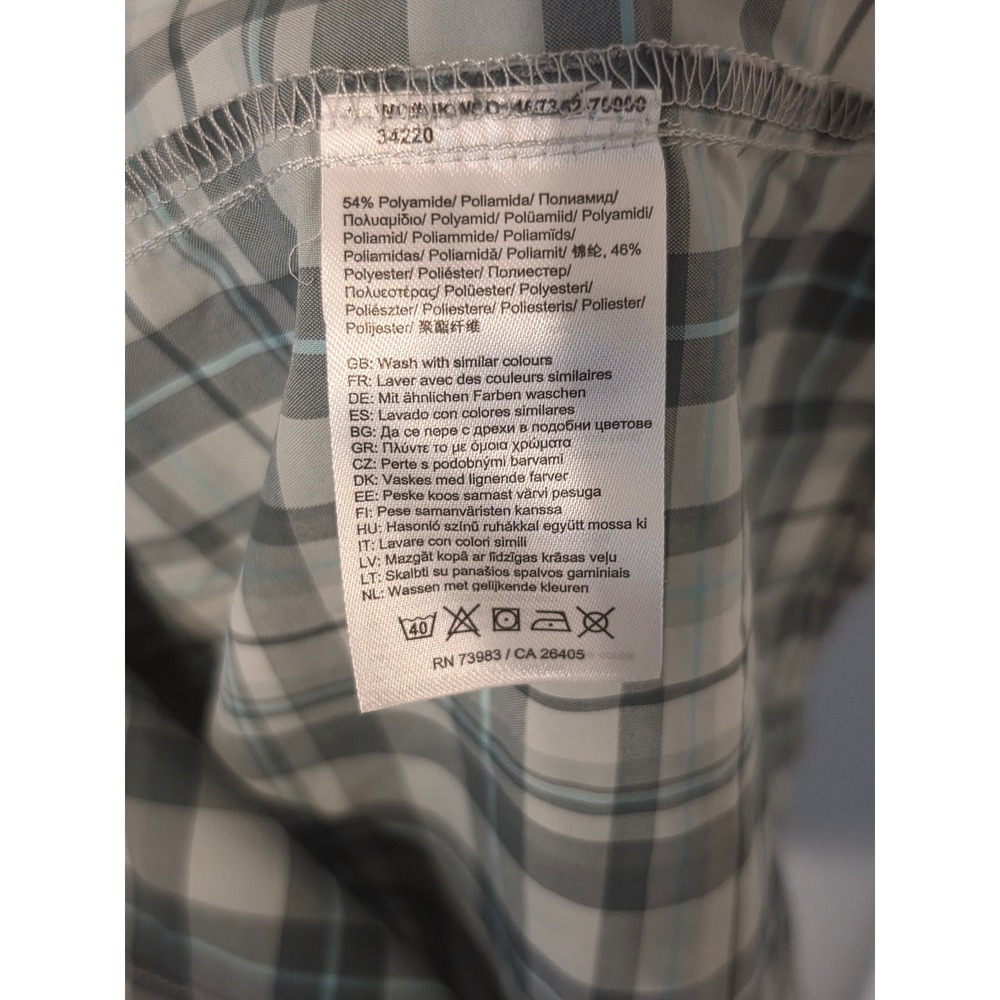 Helly Hansen Mens XL Plaid Short Sleeve Button Up Shirt Green Blue Hiking 34220 - Picture 4 of 8